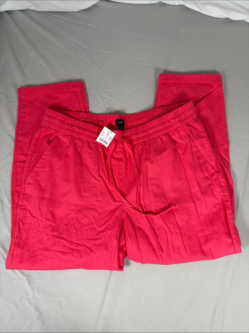 J. Crew Women’s Bright Pink Linen-Cotton Pants